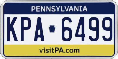 PA license plate KPA6499