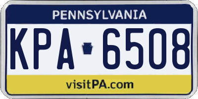 PA license plate KPA6508