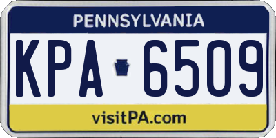 PA license plate KPA6509