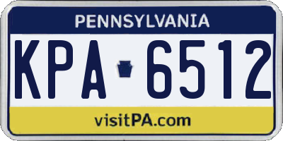 PA license plate KPA6512