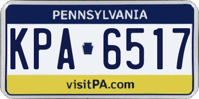 PA license plate KPA6517