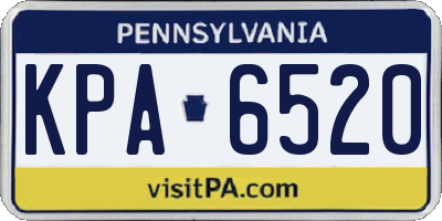 PA license plate KPA6520