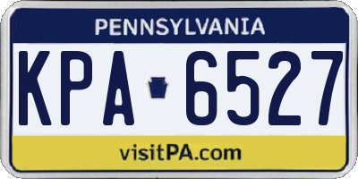 PA license plate KPA6527