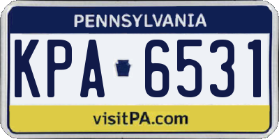 PA license plate KPA6531