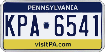 PA license plate KPA6541