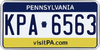 PA license plate KPA6563