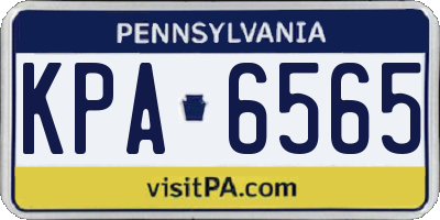 PA license plate KPA6565