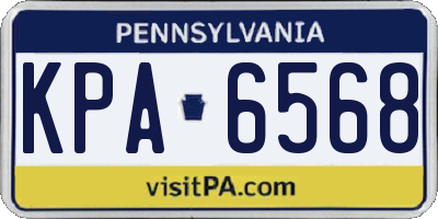 PA license plate KPA6568