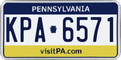PA license plate KPA6571