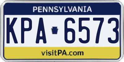 PA license plate KPA6573