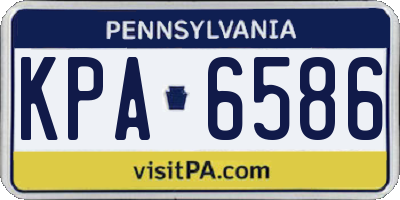 PA license plate KPA6586