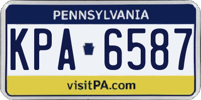 PA license plate KPA6587