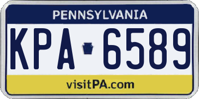 PA license plate KPA6589