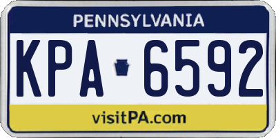 PA license plate KPA6592