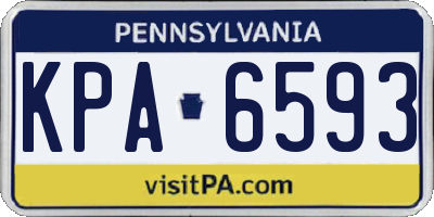 PA license plate KPA6593