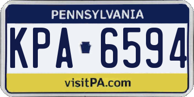 PA license plate KPA6594