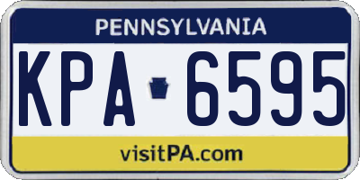 PA license plate KPA6595