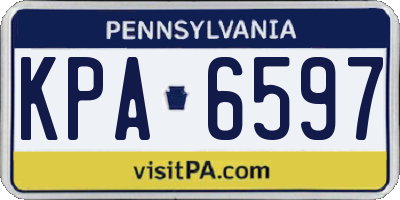 PA license plate KPA6597