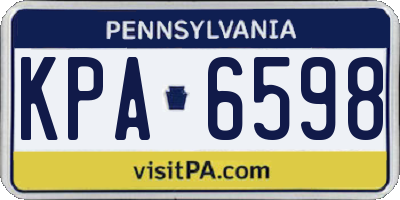 PA license plate KPA6598