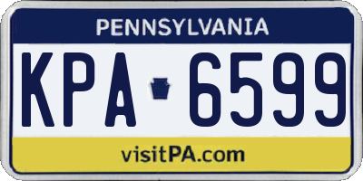 PA license plate KPA6599