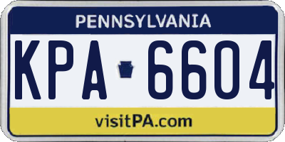 PA license plate KPA6604