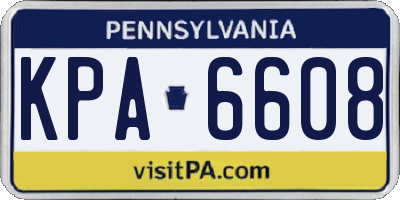 PA license plate KPA6608
