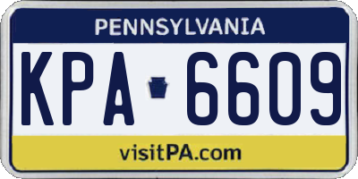 PA license plate KPA6609