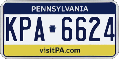 PA license plate KPA6624