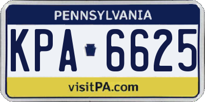 PA license plate KPA6625