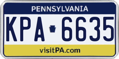PA license plate KPA6635