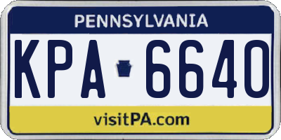 PA license plate KPA6640