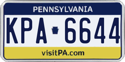 PA license plate KPA6644