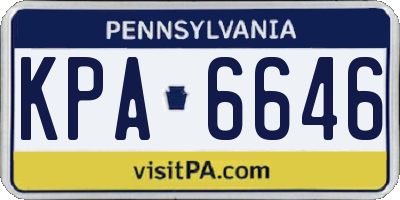 PA license plate KPA6646