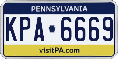 PA license plate KPA6669