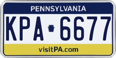 PA license plate KPA6677