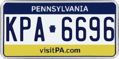 PA license plate KPA6696
