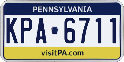 PA license plate KPA6711