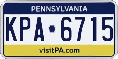 PA license plate KPA6715