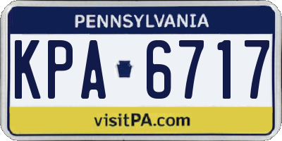 PA license plate KPA6717