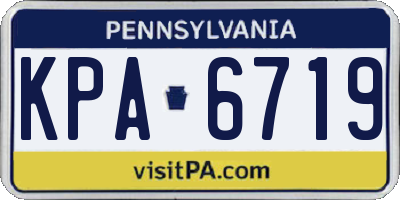 PA license plate KPA6719
