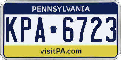 PA license plate KPA6723