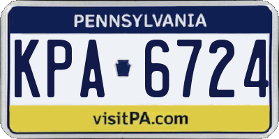 PA license plate KPA6724