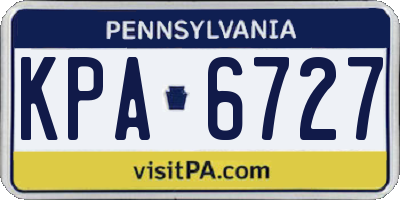 PA license plate KPA6727