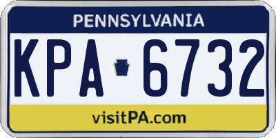 PA license plate KPA6732