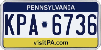 PA license plate KPA6736