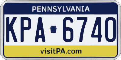 PA license plate KPA6740