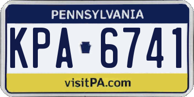 PA license plate KPA6741