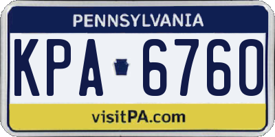 PA license plate KPA6760