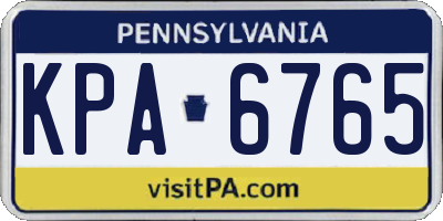 PA license plate KPA6765