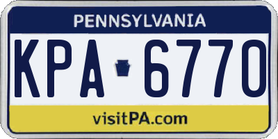 PA license plate KPA6770